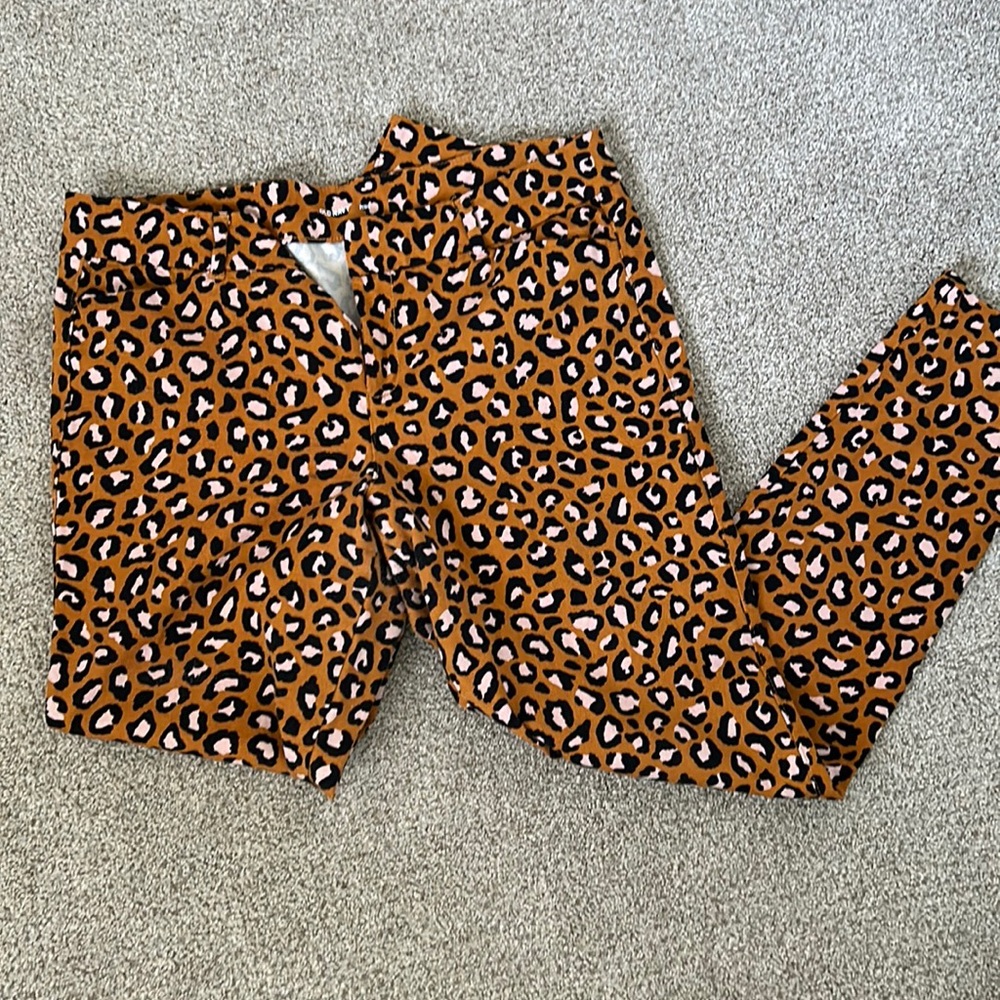 Leopard print work slacks